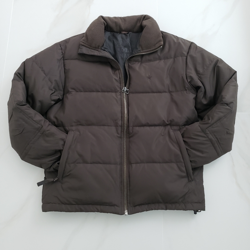 Old Navy Men's Warm Brown Puffer Coat Sz S - Picture 9 of 9